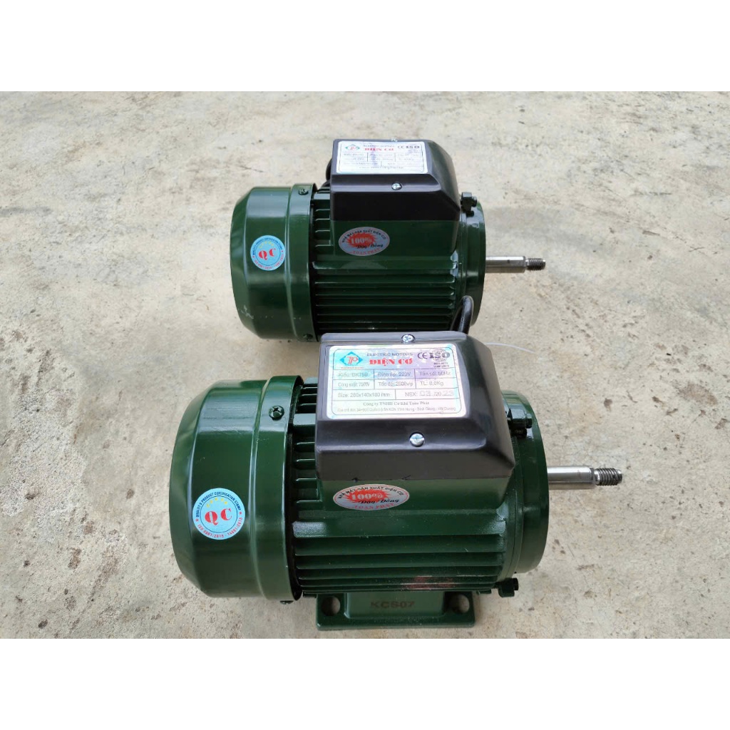 Motor 0,75kw(1hp) điện 1 pha 2900 vòng/phút, dây đồng 100%