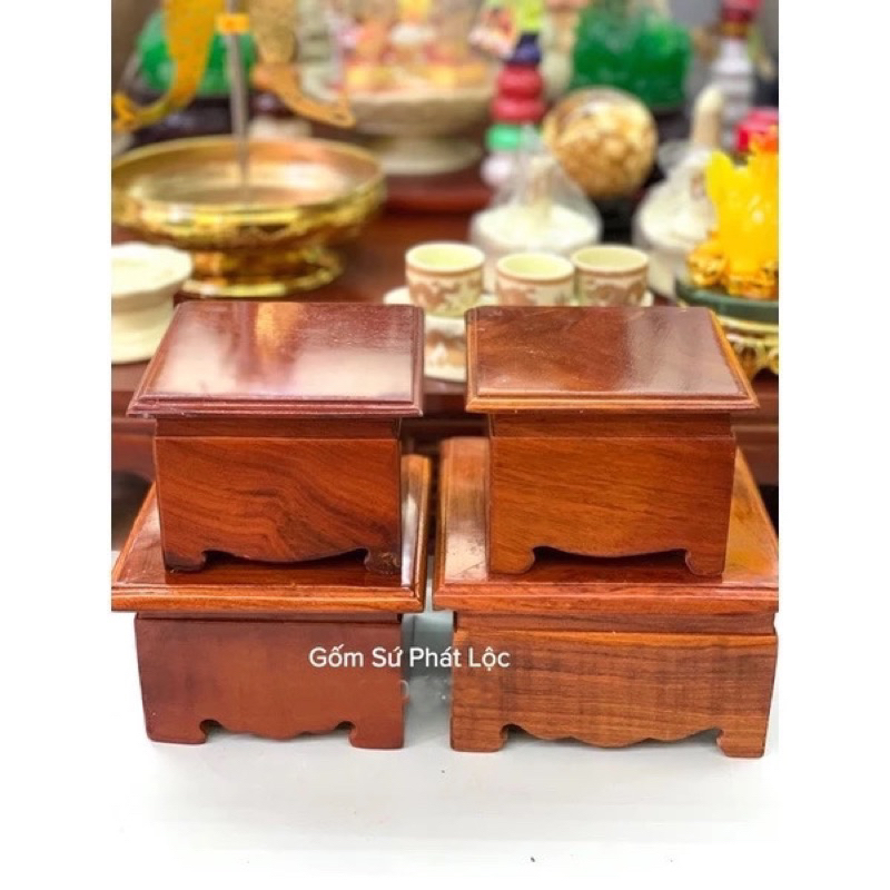 Đôn gỗ vuông kê tượng, đế vuông gỗ hương, đế kê bát hương, mâm bồng, đế gỗ