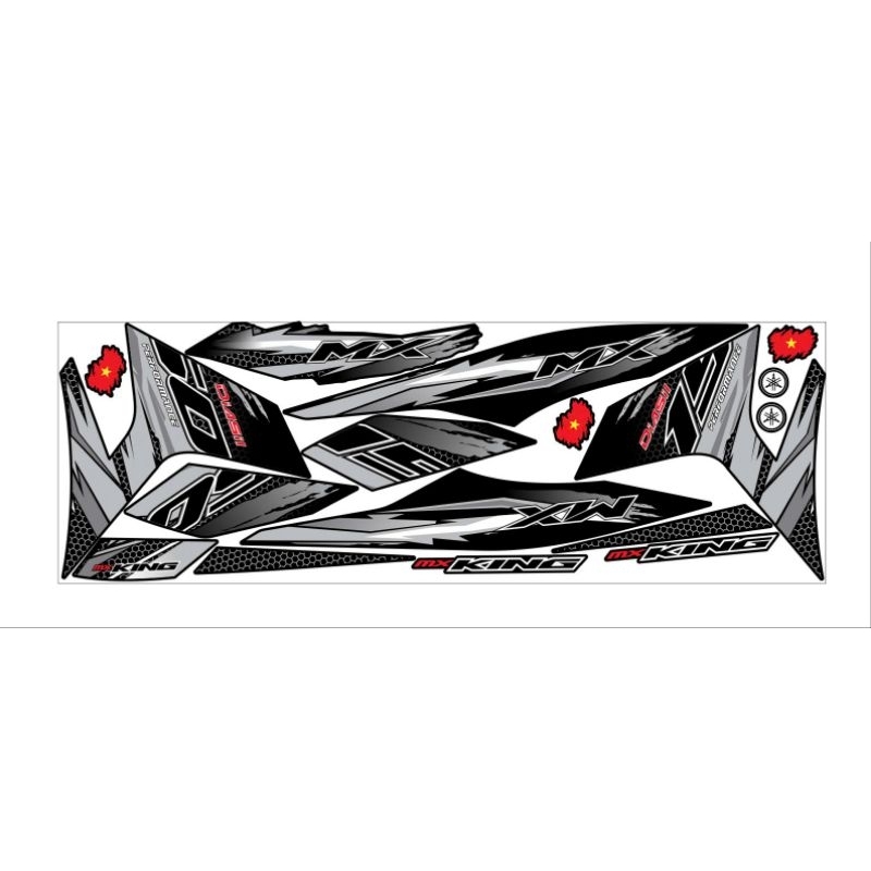 tem rời exciter 150 đen - decal ruby