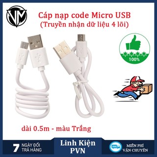 Cáp Micro nạp code cho NodeMCU ESP8266 CH340/CP2102, ESP32- Micro USB sạc điện thoại tốc độ cao