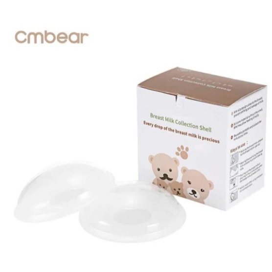 Phễu hứng sữa hình tròn Cmbear , ốc gom sữa Cmbear có nút đậy (hộp 2 cái)