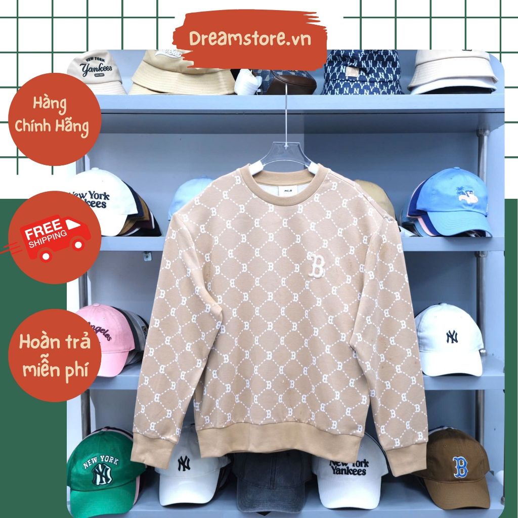 Áo Sweater MLB NY Mono SS24 Hàng Chính Hãng Màu Nâu