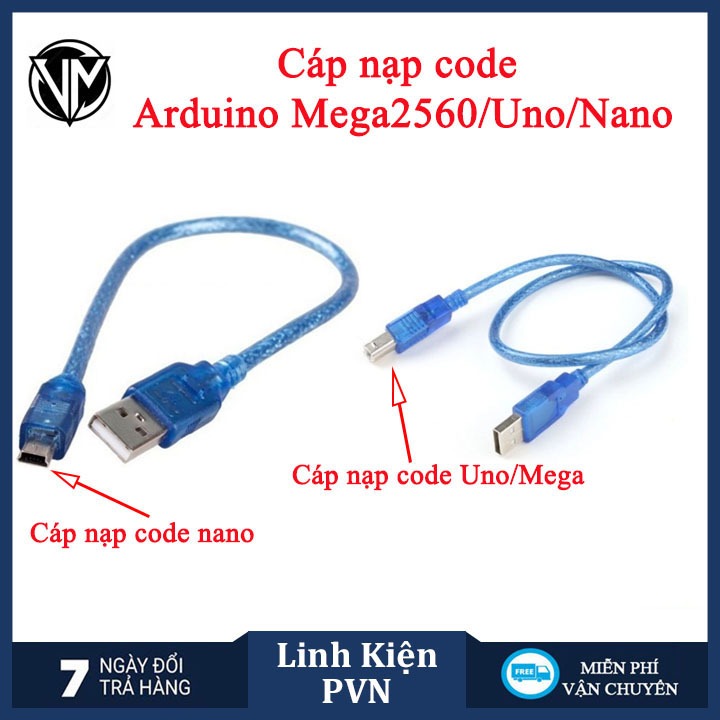 Dây Cáp Nạp code Arduino R3 / Mega2560/ Nano (Cáp Mini USB - USB 2.0 Type B , Cáp USB Máy In)