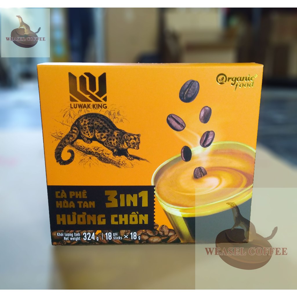 Cà Phê Hòa Tan 3 trong 1 Luwak King Hương Chồn ( 18 gói x 18g )