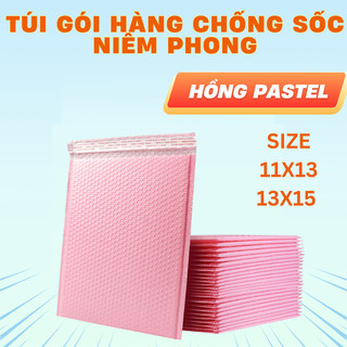 [COMBO 30] Túi Gói Hàng Chống Sốc | Túi Đóng Hàng Chống Sốc Màu Hồng Pastel Size 11x13, 13x15