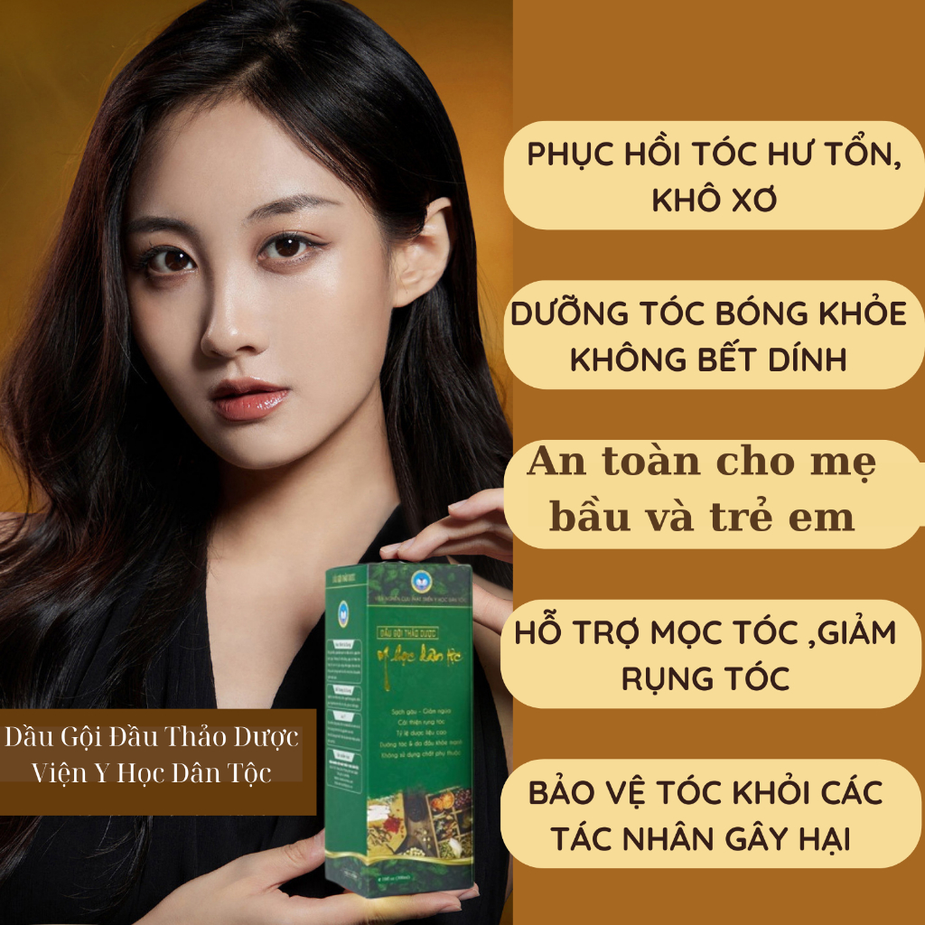 [Viện Y Học Dân Tộc] Dầu gội đầu thảo dược YHDT - Sạch Gàu, Kích Thích Mọc Tóc, Nấm, Chống Rụng Tóc,