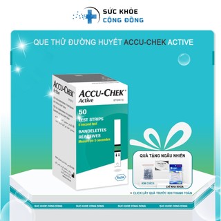 Que thử đường huyết accu check active hộp 50 que, combo 150 que