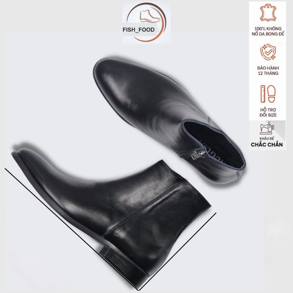 giầy zip bốt nam giầy boot nam giầy boot khóa kéo nam mã 6268