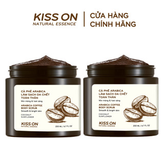 Combo 2  hũ Cà Phê Arabica làm sạch da chết toàn thân, tẩy tế bào chết cà phê KISS ON 200ml