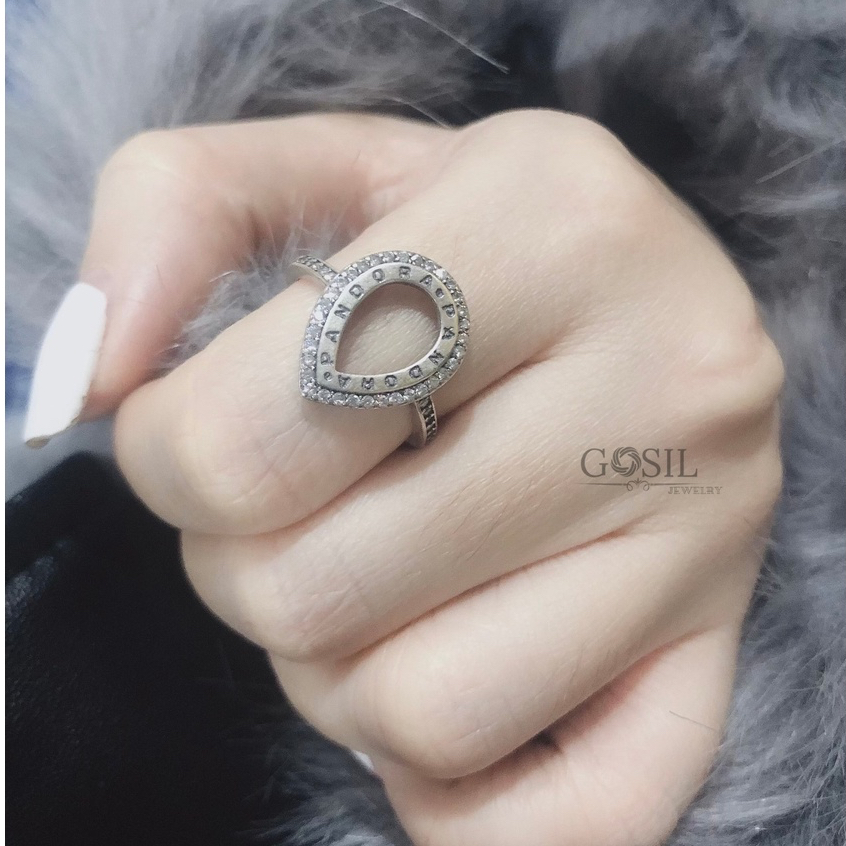 Nhẫn PANDORA giọt nước bạc 925 cao cấp