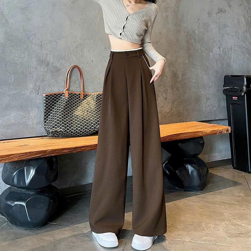Quần tây suông ống rộng lưng cao tôn eo cạp phối viền trắng xinh lạ mẫu mới hot trend (mã 00) | BigBuy360 - bigbuy360.vn