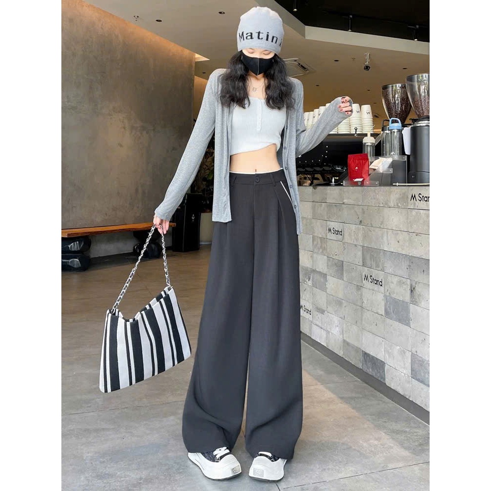Quần tây suông ống rộng lưng cao tôn eo cạp phối viền trắng xinh lạ mẫu mới hot trend (mã 00) | BigBuy360 - bigbuy360.vn