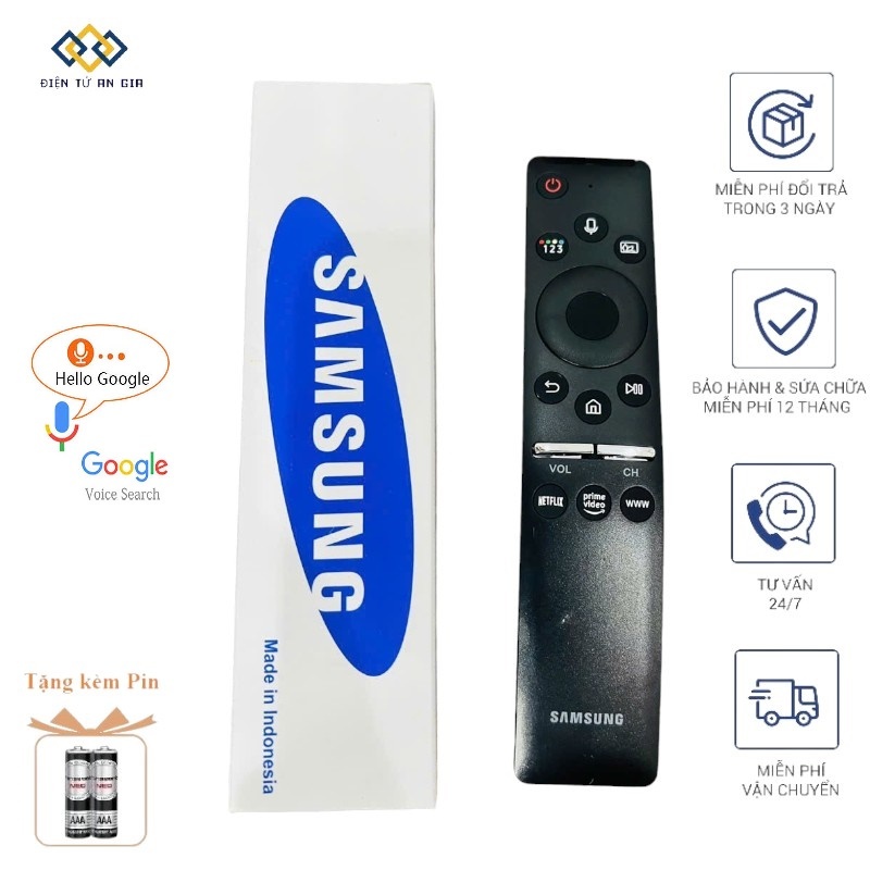 [HÀNG CHÍNH HÃNG PHÍM ÊM] Điều khiển GIỌNG NÓI VOICE tivi Samsung INDONESIA HÀNG MỚI + TẶNG SẴN PIN