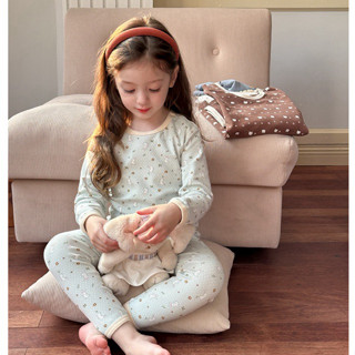 [Bé Gái 2024] Bộ Quần Áo AmbbKids Dài Tay Thu Đông Mặc Nhà, Đồ Ngủ Không Xương Len Kéo Khung 280g Cho Bé Trai Bé Gái.