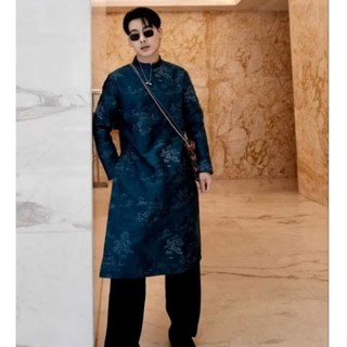 Áo dài cách tân nam chất vải tapta lụa  thêu đẹp đứng phom hàng thiết kế giá rẻ