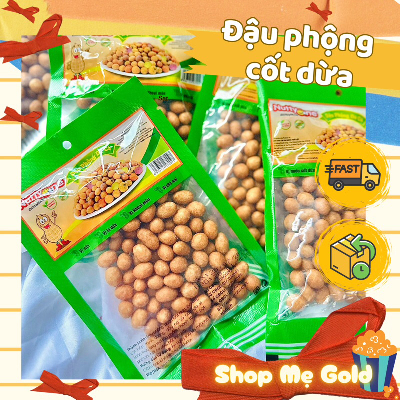Đậu phộng da cá cốt dừa Nutty One (gói 90g), đồ ăn vặt