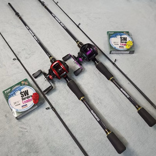 Bộ cần câu lure Shimano + Máy ngang Titan ánh tím hoặc máy đỏ đen tặng  Kèm dây Dù PE và 1 con nhái hơi có thìa xoay