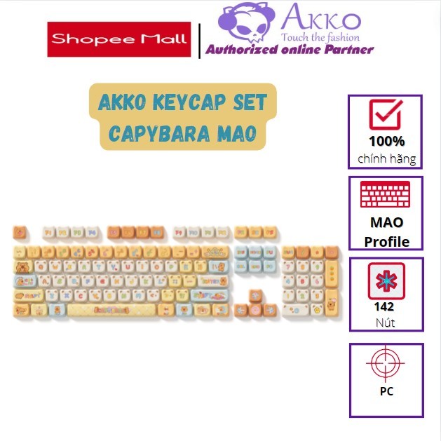 AKKO Keycap set – Capybara Pudding Keycap Set (140-key)