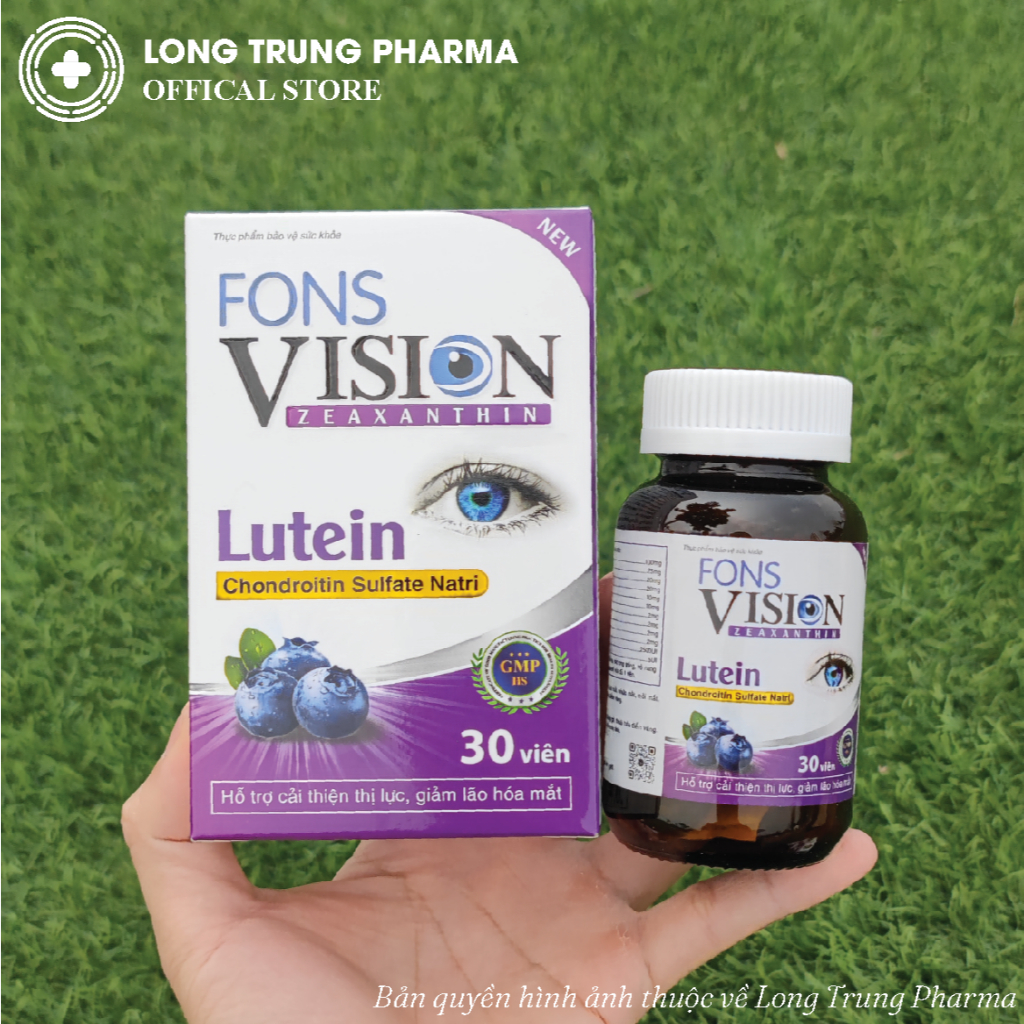 Bổ mắt Fons Vision, giúp sáng mắt, giảm khô mắt, nhức mỏi mắt, hạn chế thoái hóa điểm vàng (Hộp 30 viên)