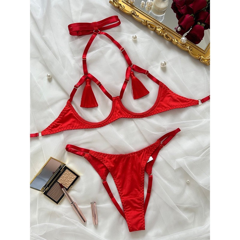Set bra Teddy có gọng nâng ngực và nơ dễ thương | BigBuy360 - bigbuy360.vn