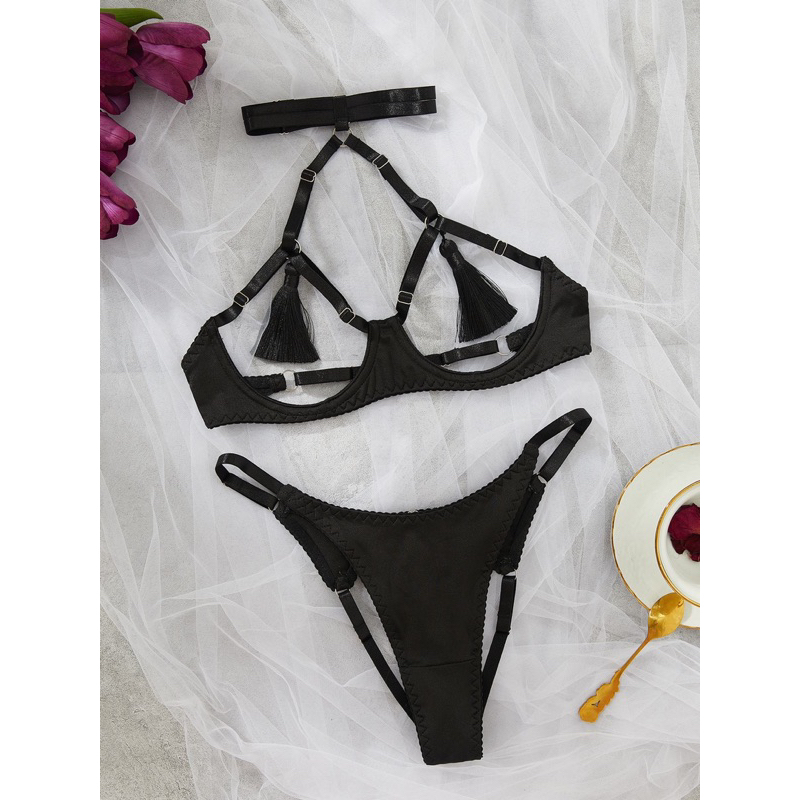 Set bra Teddy có gọng nâng ngực và nơ dễ thương | BigBuy360 - bigbuy360.vn