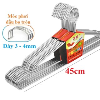 Móc Inox Treo Quần Áo Người Lớn - Dày 3-4 mm - Móc treo quần áo Inox 304 - Đầu Bo Tròn
