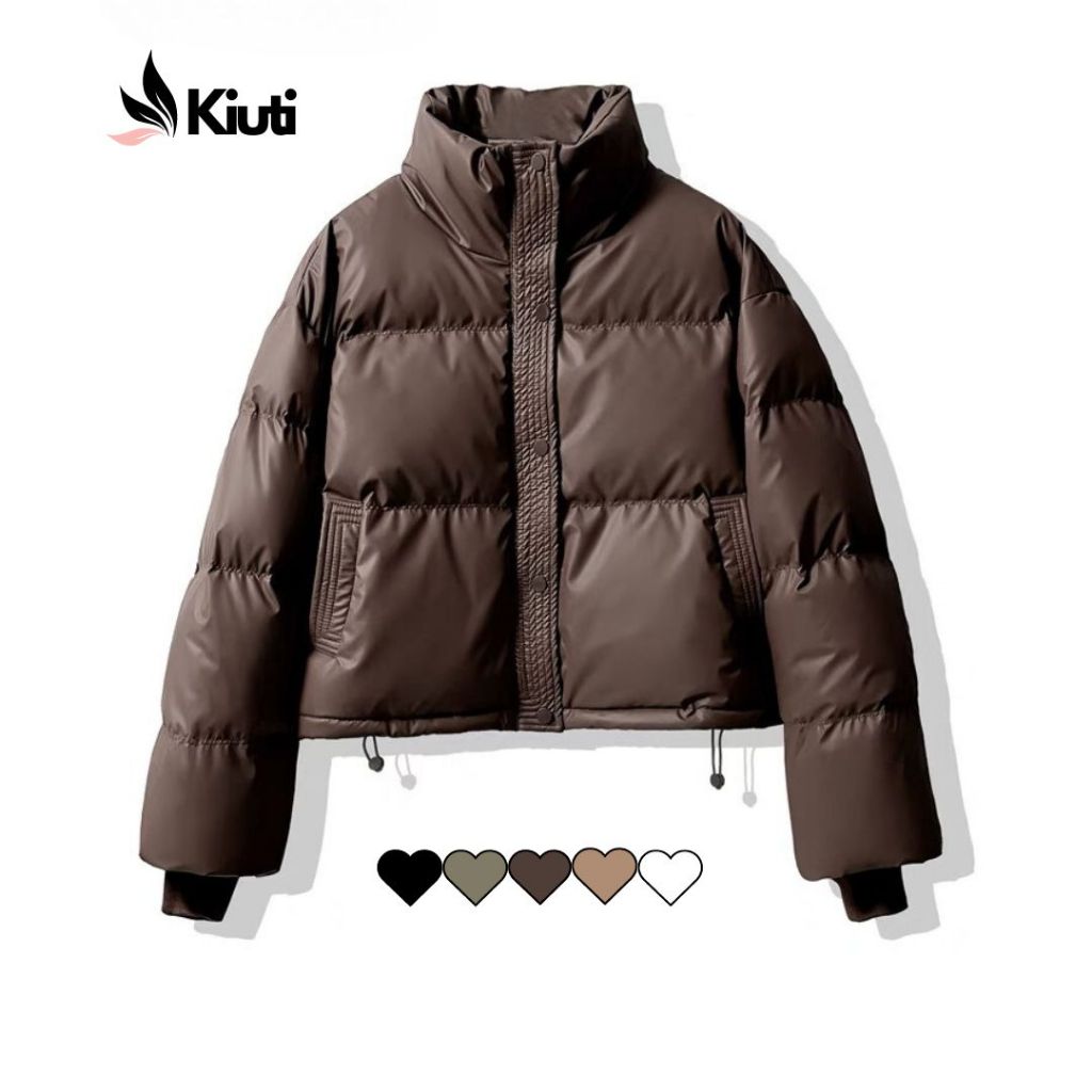 Áo phao nữ vải da hàng Loại 1 [BẢO HÀNH 2 NĂM] KIUTI áo khoác phao nữ mùa đông basic đẹp Áo da nữ