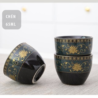 Bộ Ấm Chén Pha Trà Cối Xay - Xanh Đen (bao gồm 1 ấm trà, 6 chén trà và 1 bộ cối xay).