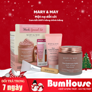 [Set  2 SP] Set mặt nạ đất sét cấp ẩm Mary & May Vegan Rose Hyaluronic Mask ( 125g +30g)