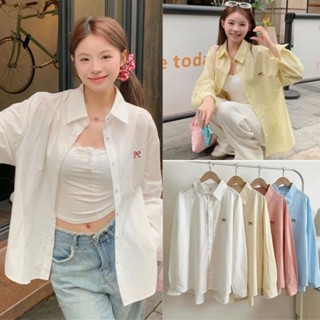Áo Sơ Mi Nữ Thêu Nơ Form Rộng Dài Tay Nhiều Màu,Xingtu Kenco clothing Sài Gòn M902