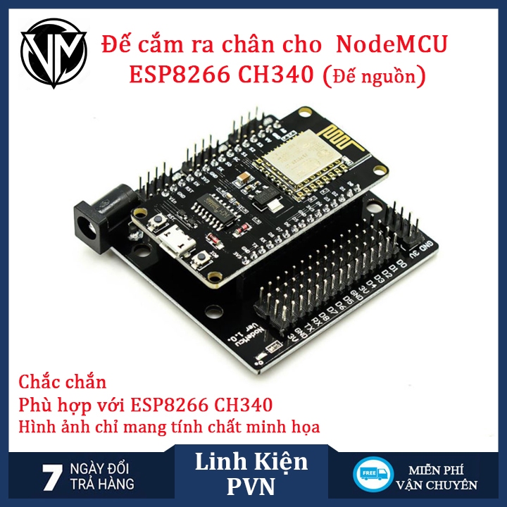 Đế Ra Chân Cho kit ESP8266 NodeMCU Lua V3 CH340 (Đế nguồn)