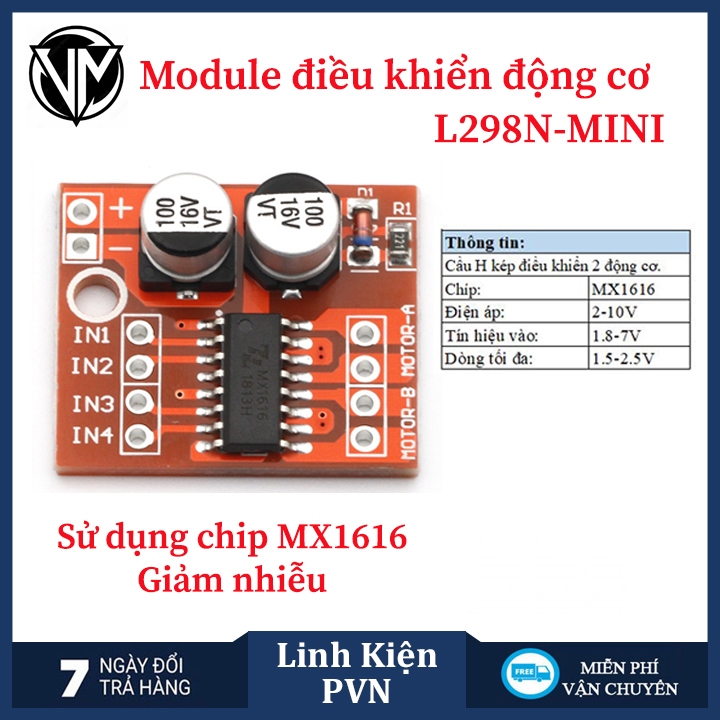 Module Điều Khiển 2 Động Cơ L298 mini - MX1616
