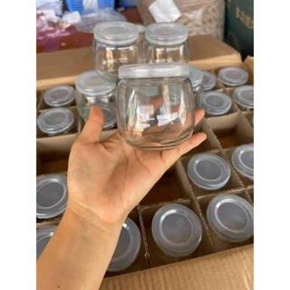 Combo 12 hũ thuỷ tinh làm sữa chua có nắp đậy