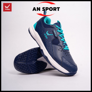  Giày Thể Thao Wika Maru Màu Navy Nam Nữ Chính Hãng - Chơi Bóng Chuyền Cầu Lông Bóng Bàn Pickleball - Đế Eva Siêu Nhẹ 