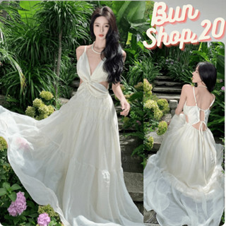 Đầm Đi Biển Váy Maxi Hở Lưng Thiết Kế Xoắn Ngực Chiết Eo Vừa Sang Chảnh Vừa Sexy Cho Nàng Đi Du Lịch