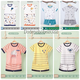 Bộ cộc tay cài vai Uala Rogo vải sợi tre UR2029/UR2040 (Size từ 6 tháng đến 4 tuổi)