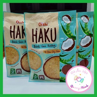  Bánh gạo nướng Haku Oishi vị dừa sấy giòn bịch 138g  16 gói nhỏ   với lớp phủ dừa thơm béo ngon hấp dẫn 