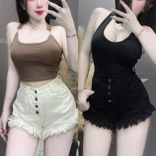 (Stock) Quần đùi short jean nữ nhiều màu xinh form ôm cạp cao, thiết kế 4 cúc cực kỳ phong cách