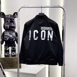 Áo Khoác Bomber Gió Nam Dsq Icon Khoá Zip In Chữ Dsquared2 ICON Trắng gạch Đen Hai Mặt 2 Lớp Dày Dặn Boy Phố Siêu Hot