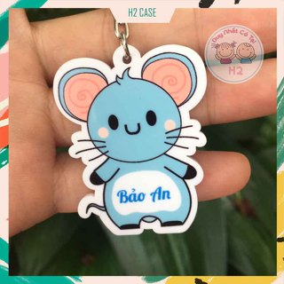  Móc khoá Mica chống nước ghi tên theo yêu cầu in hình 12 con giáp 