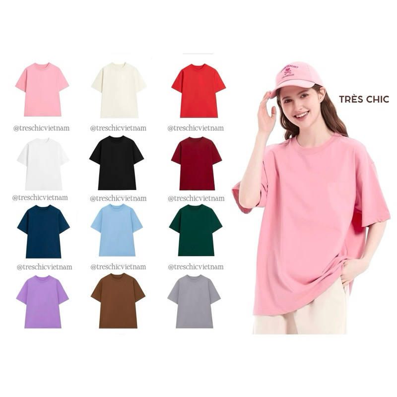 Áo Thun Trơn Très Chic Blank T-shirt 100% Cotton 280gsm Cao Cấp Local Brand Unisex Nam Nữ Form Rộng 