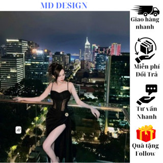Siêu phẩm Váy lụa body xẻ đùi phong cách sườn xám trung hoa tạo dáng cơ thể sexy cuấn hút md246