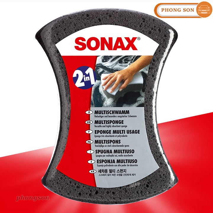 Bọt biển rửa xe Sonax 2-in-1 Multi sponge
