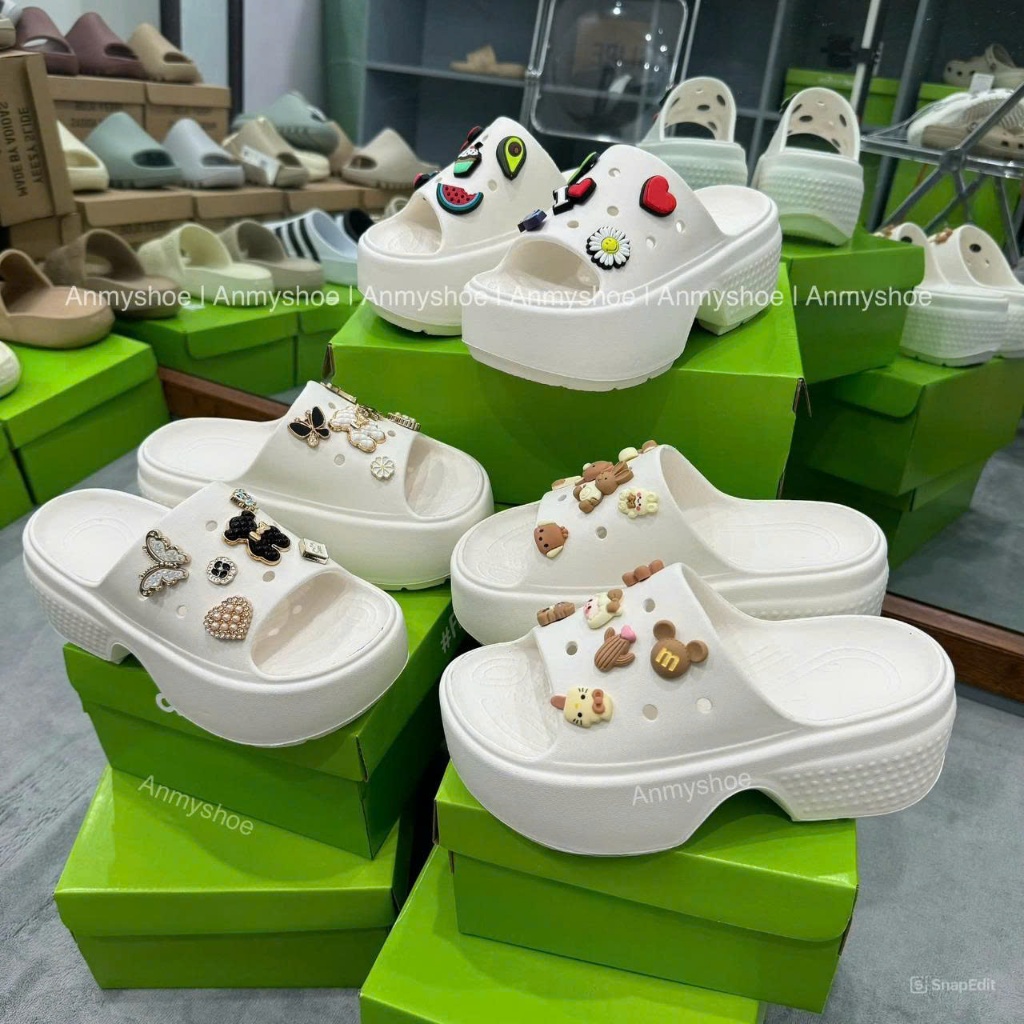 [Hàng Loại 1] CROSS NỮ 7CM |  DÉP STOMP SLIDE, CROSS NỮ ĐẾ CAO 2024