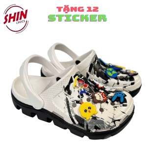 dép cross💖FREESHIP💖dép cross vảy sơn đen mũi 3D SHINCR3D tặng thêm 12 sticker cross