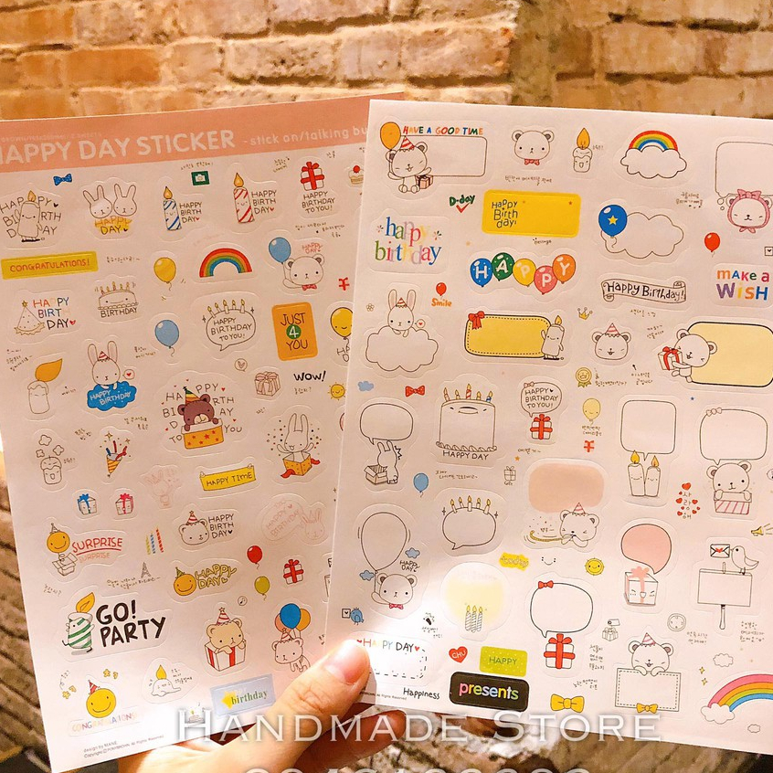 Set 2 tấm Sticker Happy Day