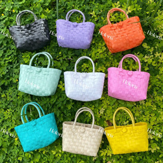 [16cm - Nhỏ - Size 5] Giỏ đan tay / Túi xách đan thủ công / Làn nhựa / Giỏ đan thủ công - ẢNH THẬT 100%