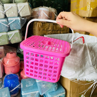 [CHÍNH HÃNG]Rổ quai xách có nắp  (nhỏ xinh dễ thương)size lớn cao 15cm