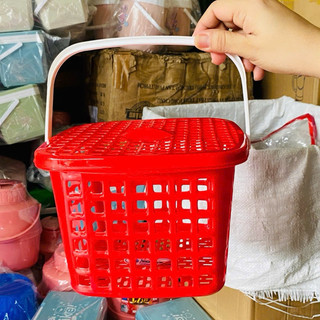 [CHÍNH HÃNG]Rổ quai xách có nắp  (nhỏ xinh dễ thương)size lớn cao 15cm