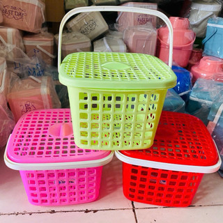 [CHÍNH HÃNG]Rổ quai xách có nắp  (nhỏ xinh dễ thương)size lớn cao 15cm